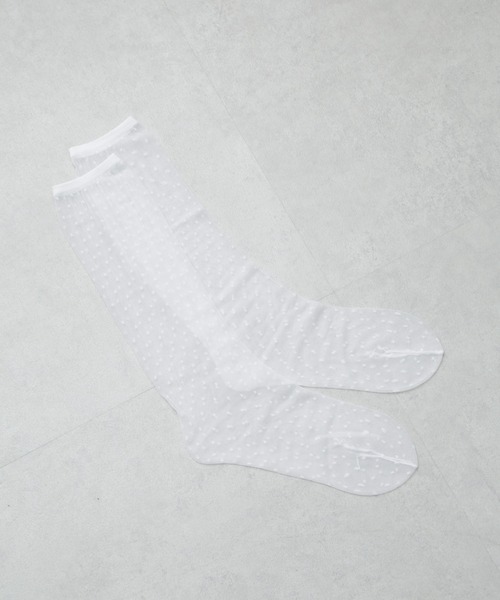 NANO universe（ナノユニバース）の「ドットチュールソックス（ソックス/靴下・レディース・ブラック/ホワイト・FREE）」の3枚目の写真