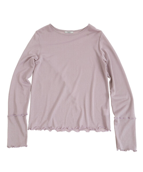 POU DOU DOU（プードゥドゥ）の「シアーラメトップス（Tシャツ/カットソー・レディース・ライトグレー/ラベンダー/ベージュ・M）」の3枚目の写真
