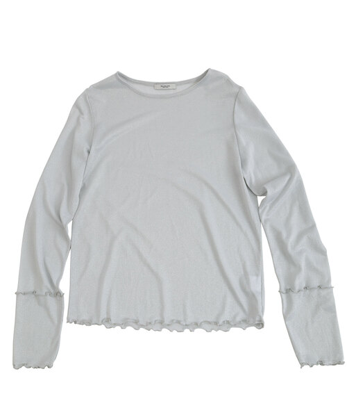 POU DOU DOU（プードゥドゥ）の「シアーラメトップス（Tシャツ/カットソー・レディース・ライトグレー/ラベンダー/ベージュ・M）」の2枚目の写真