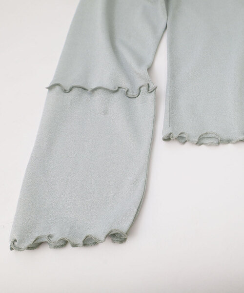 POU DOU DOU（プードゥドゥ）の「シアーラメトップス（Tシャツ/カットソー・レディース・ライトグレー/ラベンダー/ベージュ・M）」の11枚目の写真