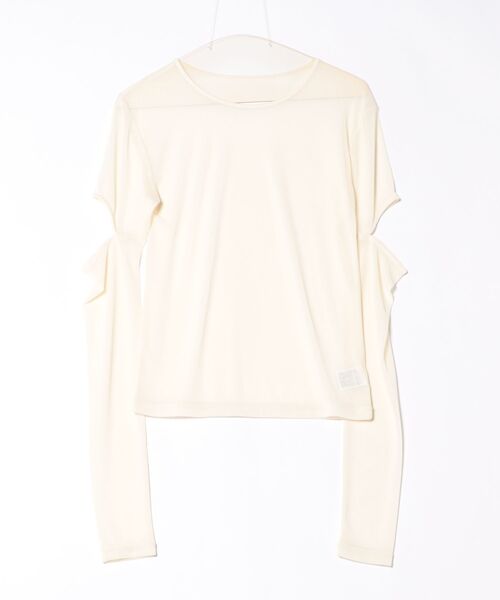 raffime(ラフィミー)の「【Raffime】スリット入りシアートップス(Tシャツ/カットソー・レディース・ブラック/ライトイエロー/オフホワイト・フリー)」の20枚目の写真