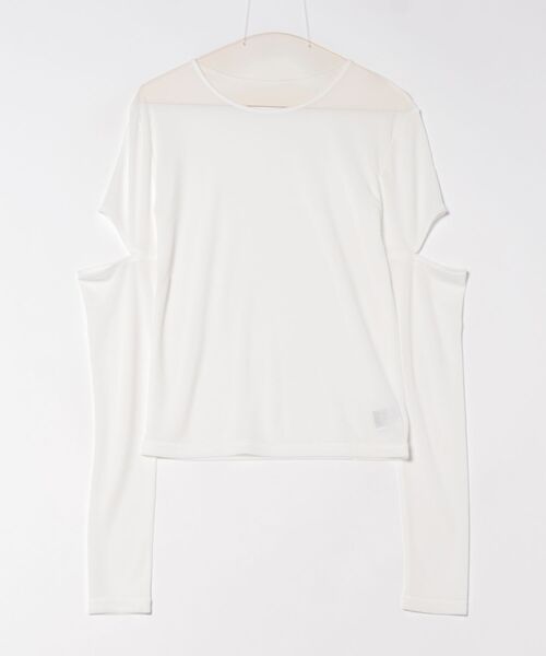 raffime(ラフィミー)の「【Raffime】スリット入りシアートップス(Tシャツ/カットソー・レディース・ブラック/ライトイエロー/オフホワイト・フリー)」の21枚目の写真