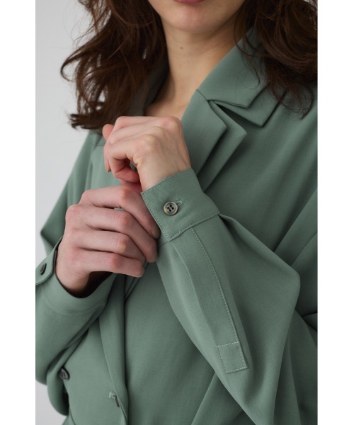 RIM.ARK(リムアーク)の「Double collar SH/JK ダブルカラーシャツジャケット(シャツ/ブラウス・レディース・ライトグリーン/ブラック/グレイッシュベージュ・FREE)」の11枚目の写真