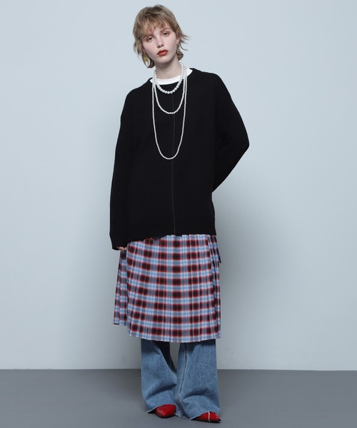 ROSE BUD（ローズバッド）の「バイカラーラインニットプルオーバー（ニット/セーター・レディース・ブルー/ホワイト/ブラック・ONE SIZE）」の19枚目の写真