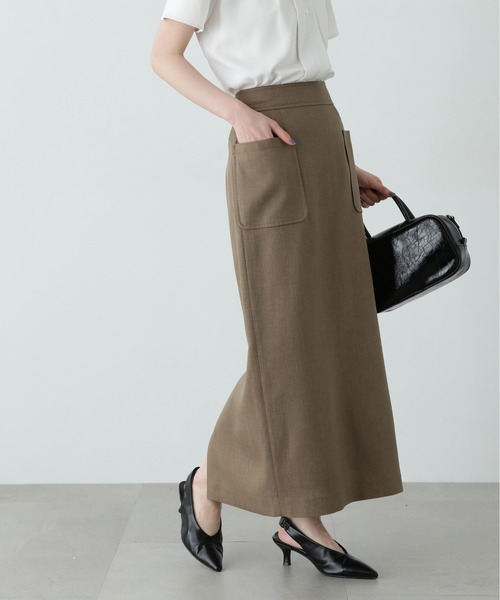 N.（N. Natural Beauty Basic）（エヌエヌナチュラルビューティーベーシック）の「麻調ポケットタイトスカート（スカート・レディース・ベージュ/ブラウン/オフホワイト・SMALL/MEDIUM）」の19枚目の写真