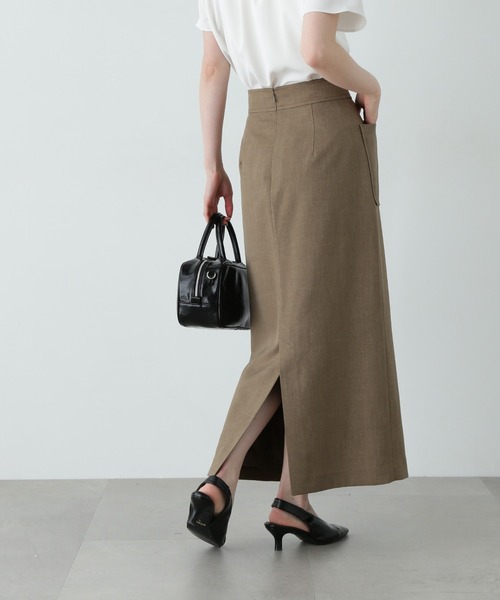 N.（N. Natural Beauty Basic）（エヌエヌナチュラルビューティーベーシック）の「麻調ポケットタイトスカート（スカート・レディース・ベージュ/ブラウン/オフホワイト・SMALL/MEDIUM）」の20枚目の写真