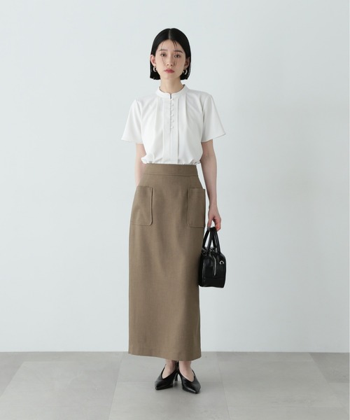 N.（N. Natural Beauty Basic）（エヌエヌナチュラルビューティーベーシック）の「麻調ポケットタイトスカート（スカート・レディース・ベージュ/ブラウン/オフホワイト・SMALL/MEDIUM）」の21枚目の写真
