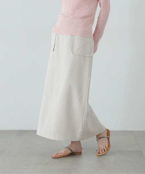 N.（N. Natural Beauty Basic）（エヌエヌナチュラルビューティーベーシック）の「麻調ポケットタイトスカート（スカート・レディース・ベージュ/ブラウン/オフホワイト・SMALL/MEDIUM）」の6枚目の写真