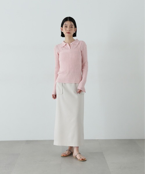 N.（N. Natural Beauty Basic）（エヌエヌナチュラルビューティーベーシック）の「麻調ポケットタイトスカート（スカート・レディース・ベージュ/ブラウン/オフホワイト・SMALL/MEDIUM）」の7枚目の写真