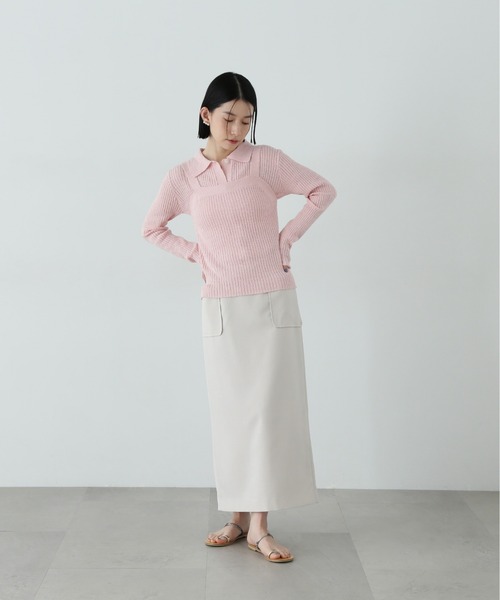 N.（N. Natural Beauty Basic）（エヌエヌナチュラルビューティーベーシック）の「麻調ポケットタイトスカート（スカート・レディース・ベージュ/ブラウン/オフホワイト・SMALL/MEDIUM）」の8枚目の写真