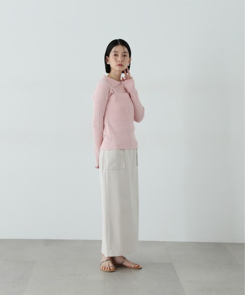 N.（N. Natural Beauty Basic）（エヌエヌナチュラルビューティーベーシック）の「麻調ポケットタイトスカート（スカート・レディース・ベージュ/ブラウン/オフホワイト・SMALL/MEDIUM）」の10枚目の写真