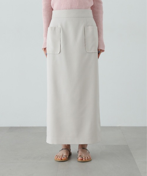 N.（N. Natural Beauty Basic）（エヌエヌナチュラルビューティーベーシック）の「麻調ポケットタイトスカート（スカート・レディース・ベージュ/ブラウン/オフホワイト・SMALL/MEDIUM）」の11枚目の写真