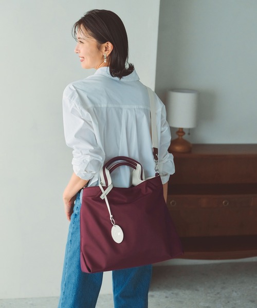 TREASURE TOPKAPI】ストライプハンドル ナイロン 2way トートバッグ A4