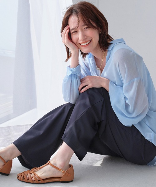 Viola e Viola(ヴィオラエヴィオラ)の「≪接触冷感/ストレッチ≫さらテロ楽ちんストレートパンツ(レギュラー丈)(その他パンツ・レディース・ダークブルー/ネイビー/ブラック/カーキ・3L/LL/L/M/4L/5L)」の22枚目の写真