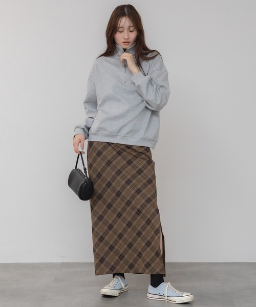 HEILIS(ヘイリス)の「バイアスチェックナロースカート / レッド ブラウン 春服 秋服 冬服 ガーリー レディース 韓国 トレンド タイトスカート ロングスカート クリスマス ホリデー(スカート・レディース・レッド/ブラウン・FREE)」の20枚目の写真