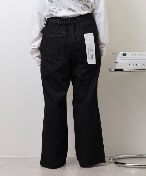 hunch（ハンチ）の「hunch ウエストホックデニム2WAYワイドパンツ（デニムパンツ・レディース・ブラック・FREE）」の8枚目の写真