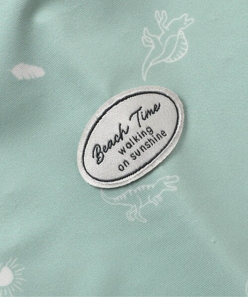 apres les cours（アプレレクール）の「きょうりゅう・ストライプラッシュガード付きボクサー水着（ラッシュガード・キッズ・アイボリー/グリーン・80/90/100/110）」の10枚目の写真