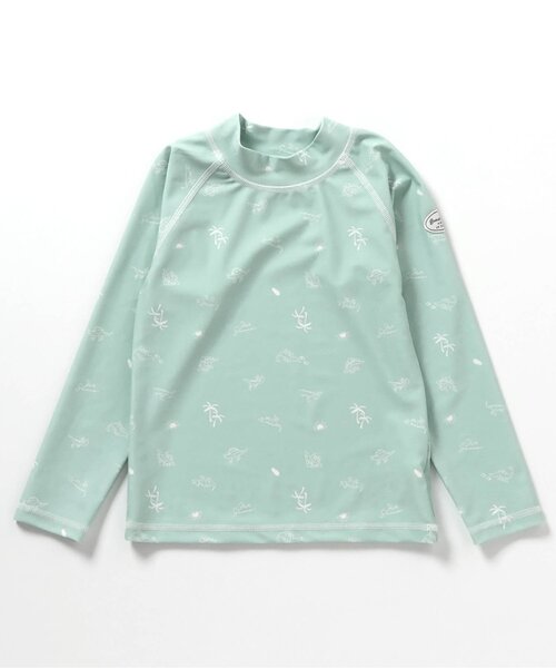 apres les cours（アプレレクール）の「きょうりゅう・ストライプラッシュガード付きボクサー水着（ラッシュガード・キッズ・アイボリー/グリーン・80/90/100/110）」の20枚目の写真