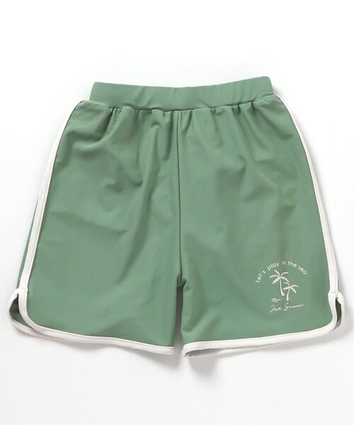 apres les cours（アプレレクール）の「きょうりゅう・ストライプラッシュガード付きボクサー水着（ラッシュガード・キッズ・アイボリー/グリーン・80/90/100/110）」の22枚目の写真