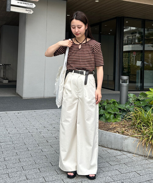 C Kastane パンツ Kastane スラックス パンツ 「2サイズ展開/低身長サイズ」タック