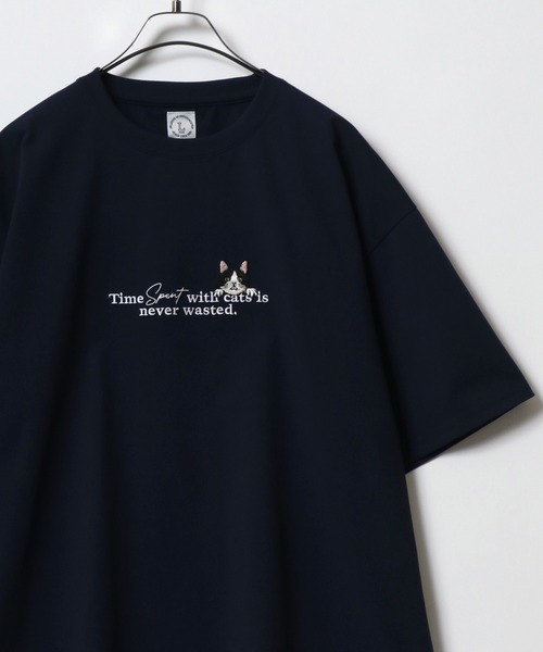 ANPAS(アンパス)の「High Function Animal&Logo Embroidery T-Shirt/ドライ UVカット 接触冷感 アニマル&ロゴ刺繍 ワンポイント刺繍 Tシャツ 半袖 メンズ レディース(Tシャツ/カットソー・メンズ・ネイビー/ホワイト系その他/ブラック系その他/ホワイト系その他2/オレンジ/ミント・L/M)」の5枚目の写真