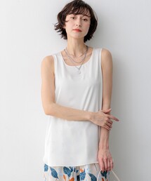 洗える】レースコンビストレッチ マットサテン インナー タンク