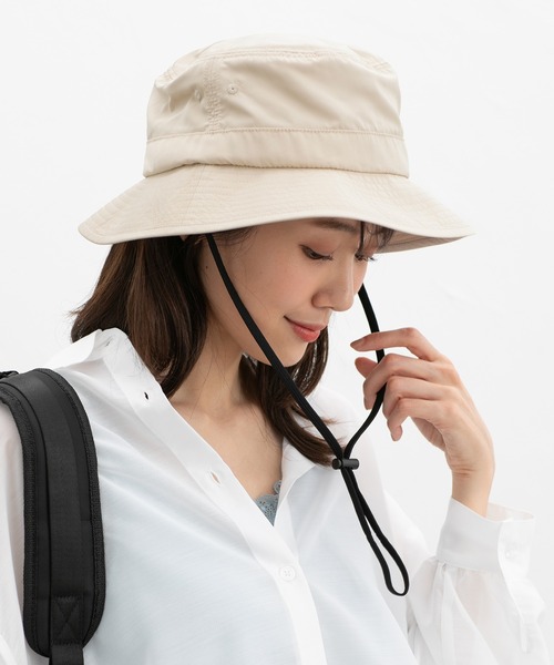 Honeys（ハニーズ）の「【撥水加工・ＵＶカット】アドベンチャーハット（ハット・レディース・ブラック/ライトベージュ/スミクロ/パープル/ベージュ・FREE）」の4枚目の写真