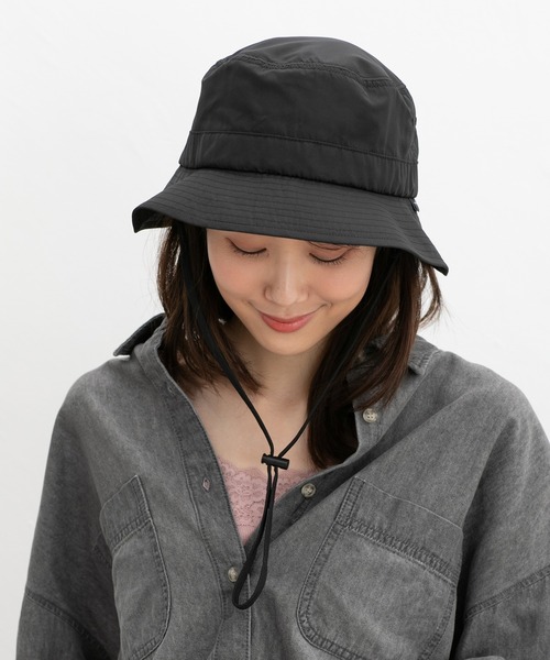 Honeys（ハニーズ）の「【撥水加工・ＵＶカット】アドベンチャーハット（ハット・レディース・ブラック/ライトベージュ/スミクロ/パープル/ベージュ・FREE）」の7枚目の写真