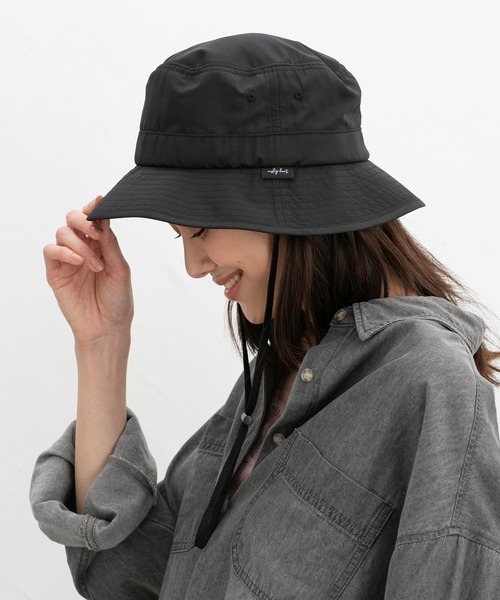 Honeys（ハニーズ）の「【撥水加工・ＵＶカット】アドベンチャーハット（ハット・レディース・ブラック/ライトベージュ/スミクロ/パープル/ベージュ・FREE）」の8枚目の写真