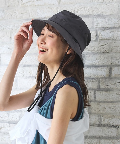Honeys（ハニーズ）の「【撥水加工・ＵＶカット】アドベンチャーハット（ハット・レディース・ブラック/ライトベージュ/スミクロ/パープル/ベージュ・FREE）」の12枚目の写真