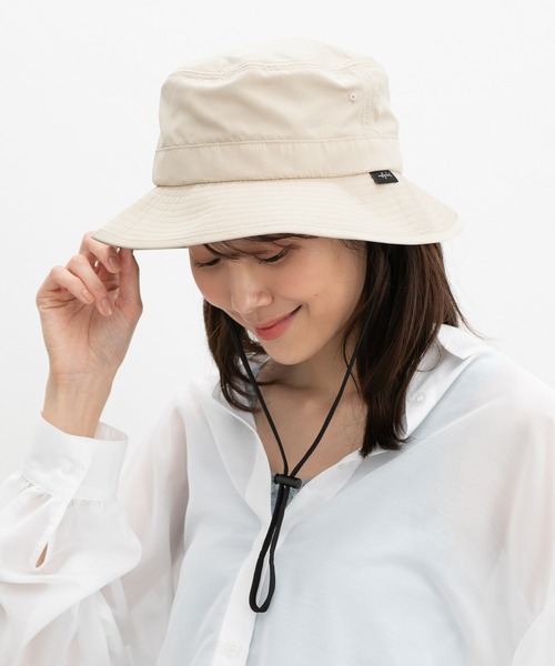 Honeys（ハニーズ）の「【撥水加工・ＵＶカット】アドベンチャーハット（ハット・レディース・ブラック/ライトベージュ/スミクロ/パープル/ベージュ・FREE）」の14枚目の写真
