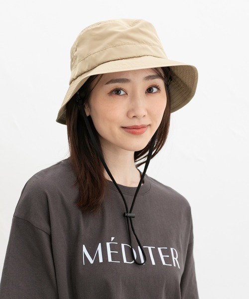 Honeys（ハニーズ）の「【撥水加工・ＵＶカット】アドベンチャーハット（ハット・レディース・ブラック/ライトベージュ/スミクロ/パープル/ベージュ・FREE）」の17枚目の写真