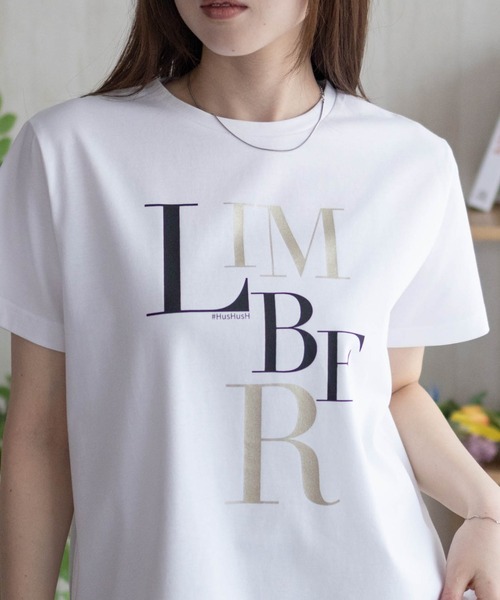 HusHusH（ハッシュアッシュ）の「HusHusH ロゴプリントTシャツ（Tシャツ/カットソー・レディース・オフホワイト/チャコールグレー/ベージュ・M/L）」の7枚目の写真