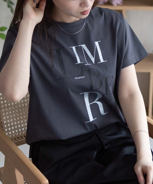 HusHusH（ハッシュアッシュ）の「HusHusH ロゴプリントTシャツ（Tシャツ/カットソー・レディース・オフホワイト/チャコールグレー/ベージュ・M/L）」の10枚目の写真