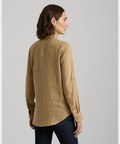 LAUREN RALPH LAUREN（ローレン ラルフ ローレン）の「リラックスド フィット リネン シャツ（シャツ/ブラウス・レディース・ブラウン系6・S/M/XS/L/XL/XXS）」の4枚目の写真