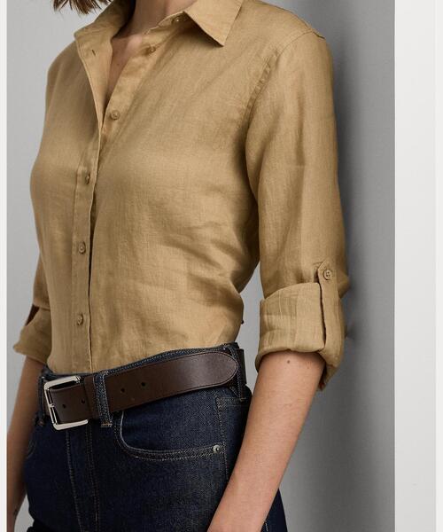 LAUREN RALPH LAUREN（ローレン ラルフ ローレン）の「リラックスド フィット リネン シャツ（シャツ/ブラウス・レディース・ブラウン系6・S/M/XS/L/XL/XXS）」の5枚目の写真