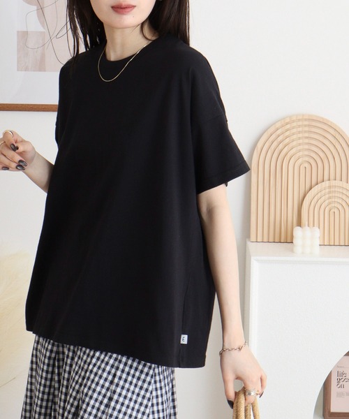 Emago(イマゴ)の「EMAGO 無地ISベストT(Tシャツ/カットソー・レディース・ホワイト/ブラック・FREE)」の7枚目の写真