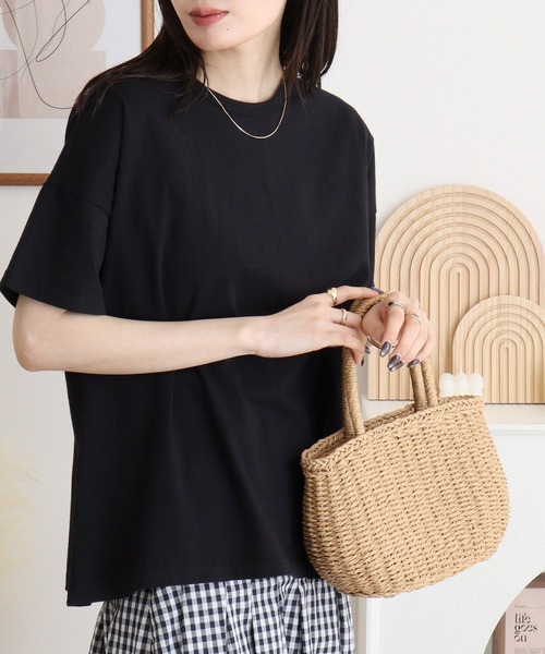 Emago(イマゴ)の「EMAGO 無地ISベストT(Tシャツ/カットソー・レディース・ホワイト/ブラック・FREE)」の9枚目の写真