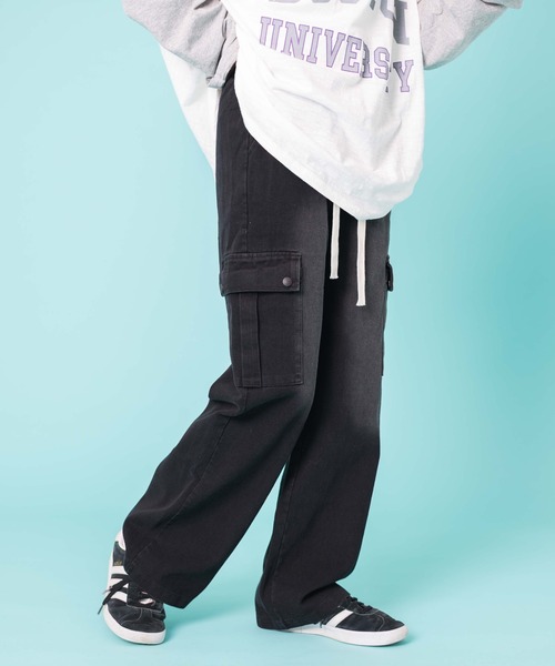 WOND（ウォンド）の「WOND/ドローコードウオッシュドカーゴデニム（デニムパンツ・レディース・ブルー系1/ブラック・FREE）」の9枚目の写真