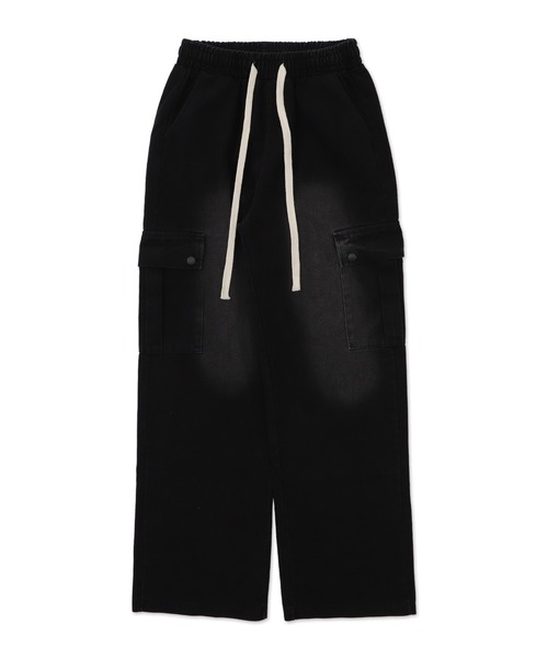 WOND（ウォンド）の「WOND/ドローコードウオッシュドカーゴデニム（デニムパンツ・レディース・ブルー系1/ブラック・FREE）」の15枚目の写真