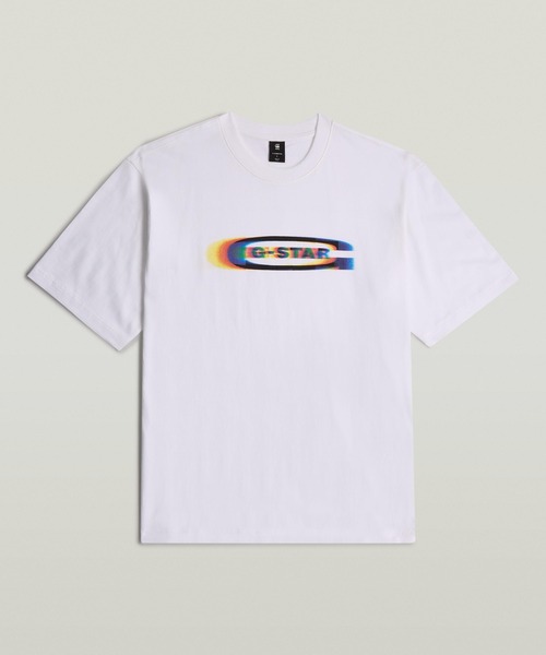 G-STAR(ジースター)の「Color Shift Old Skool Logo Boxy T-Shirt/オーバーサイズグラフィックロゴTシャツ(Tシャツ/カットソー・メンズ・ダークブラック/ホワイト・X-SMALL/SMALL/MEDIUM/LARGE/X-LARGE)」の3枚目の写真