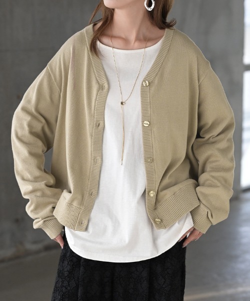 HUG.U(ハグユー)の「「外せる裾」ほど甘 2way カーディガン(カーディガン/ボレロ・レディース・ブラック/セージグリーン/ダークベージュ/ホワイト・FREE)」の13枚目の写真