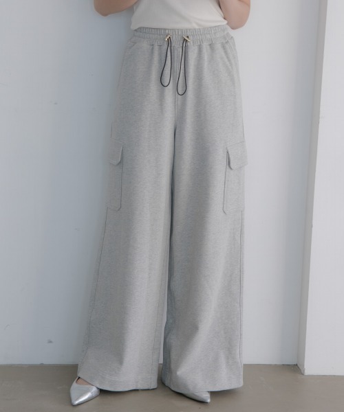 slattgir（スラットジール）の「高身長　綿１００％スウェットカーゴワイドパンツ（トールサイズ）Essenave（カーゴパンツ・レディース・ブラック/杢グレー・M/L/LL/3L/4L/5L）」の13枚目の写真
