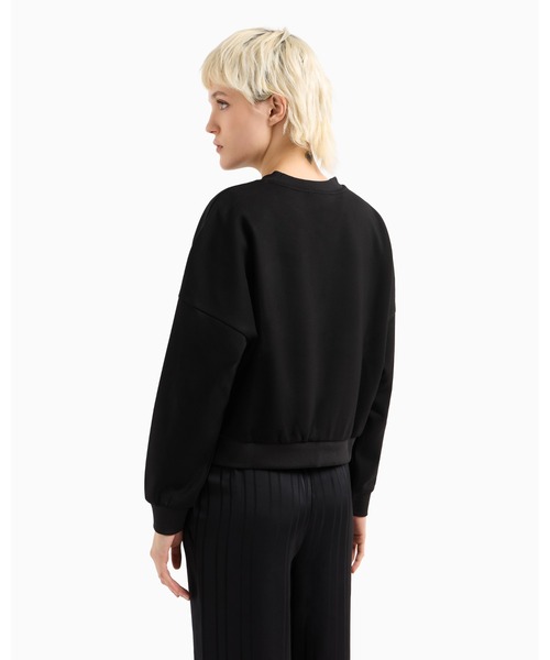 ARMANI EXCHANGE(アルマーニエクスチェンジ)の「【A|X アルマーニ エクスチェンジ】AXロゴ クルーネックスウェットプルオーバー(スウェット・レディース・ブラック・LARGE/MEDIUM/SMALL/X-SMALL)」の2枚目の写真