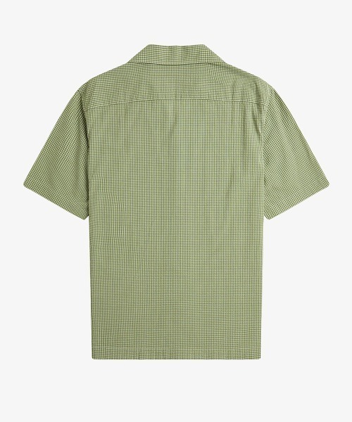 FRED PERRY(フレッドペリー)の「Micro Gingham Seersucker Shirt/マイクロギンガムシアサッカーシャツ(シャツ/ブラウス・メンズ・サックスブルー/ライトオリーブ・L/M/S)」の11枚目の写真