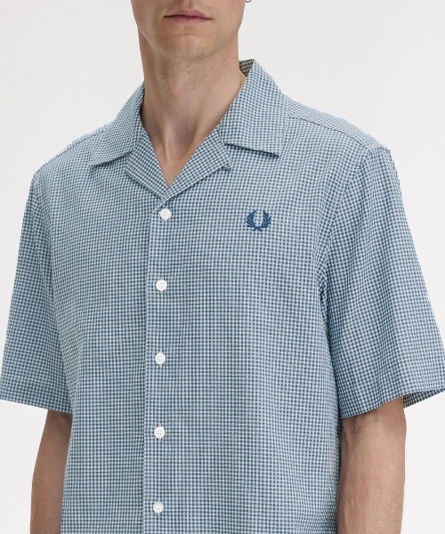 セール】Micro Gingham Seersucker Shirt／マイクロギンガムシア