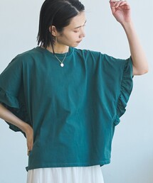 coen（コーエン）の「エマール検証済み【UVカット・接触冷感】WELLTECT USAコットン フリルスリーブプルオーバー（Tシャツ/カットソー・レディース）」