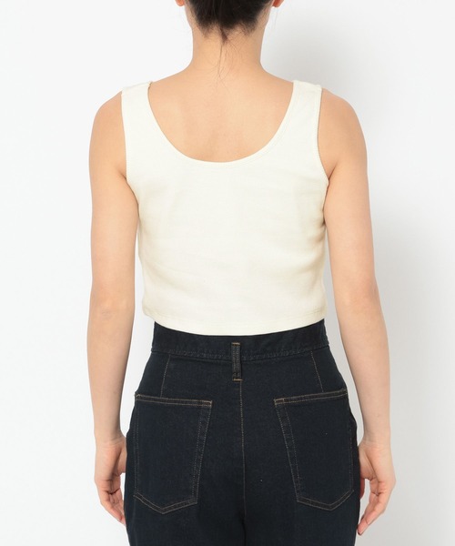 LEPSIM（レプシィム）の「カップ付きクロップドタンクトップ　320140（タンクトップ・レディース・アイボリー/ブラック・LARGE/MEDIUM）」の10枚目の写真