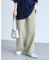 reca | 無地/ストライプエンボス加工イージーパンツ(その他パンツ)