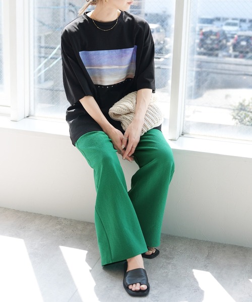 reca（レカ）の「無地/ストライプエンボス加工イージーパンツ（その他パンツ・レディース・ブルー系その他2/ブラック/ブルー/グリーン/テラコッタ/ブルー系その他/ブラウン系その他/ブラック系その他/グリーン系その他・M）」の15枚目の写真